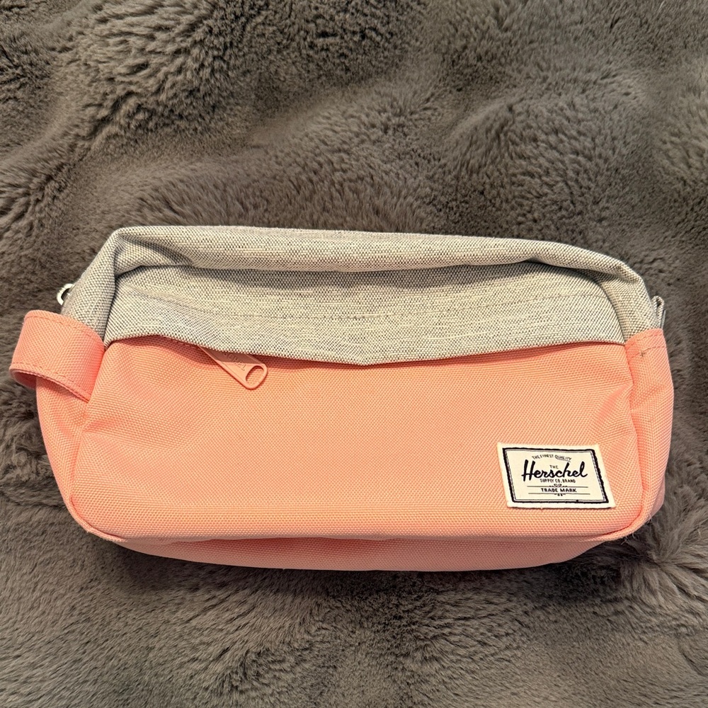 Herschel Coral and Gray Pouch